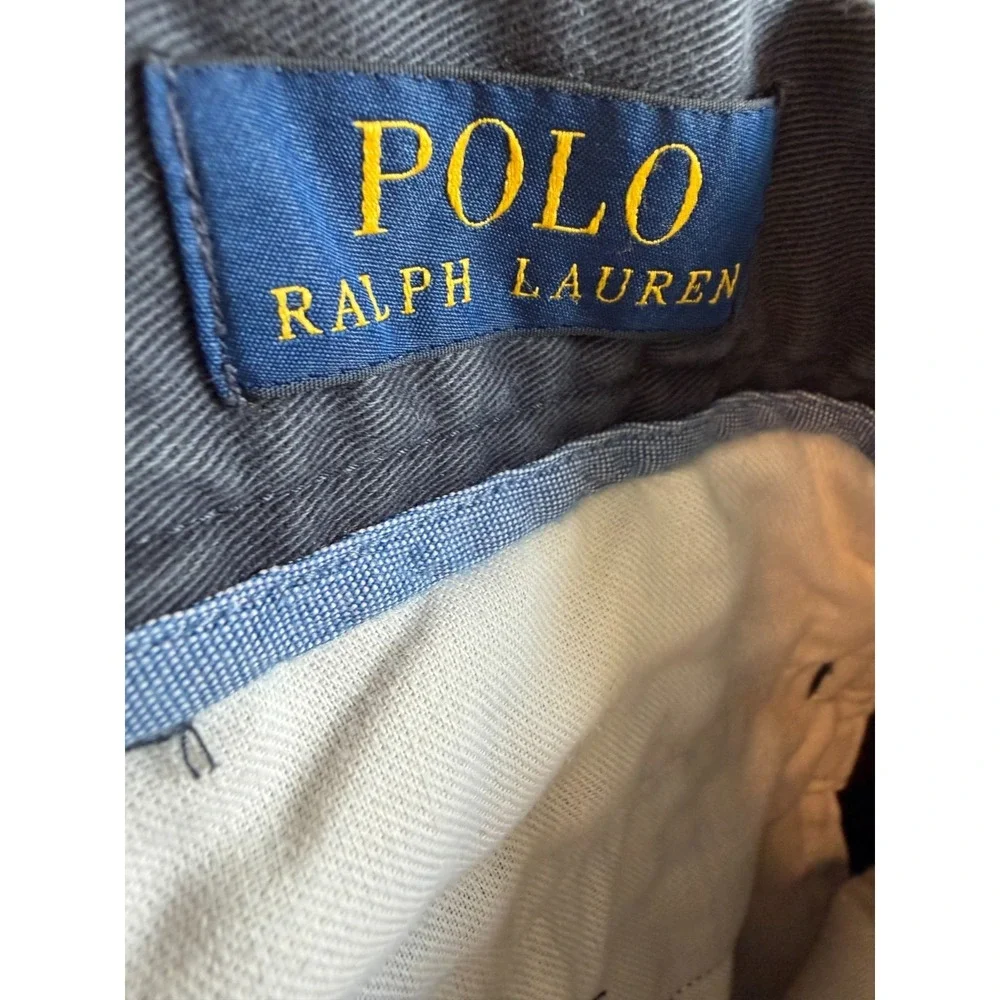 Polo Ralph Lauren Chino Shorts Men's 42 Navy Blue Flat Front 9